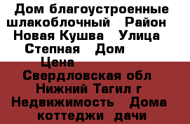 Дом благоустроенные шлакоблочный › Район ­ Новая Кушва › Улица ­ Степная › Дом ­ 55 › Цена ­ 1 900 000 - Свердловская обл., Нижний Тагил г. Недвижимость » Дома, коттеджи, дачи продажа   . Свердловская обл.